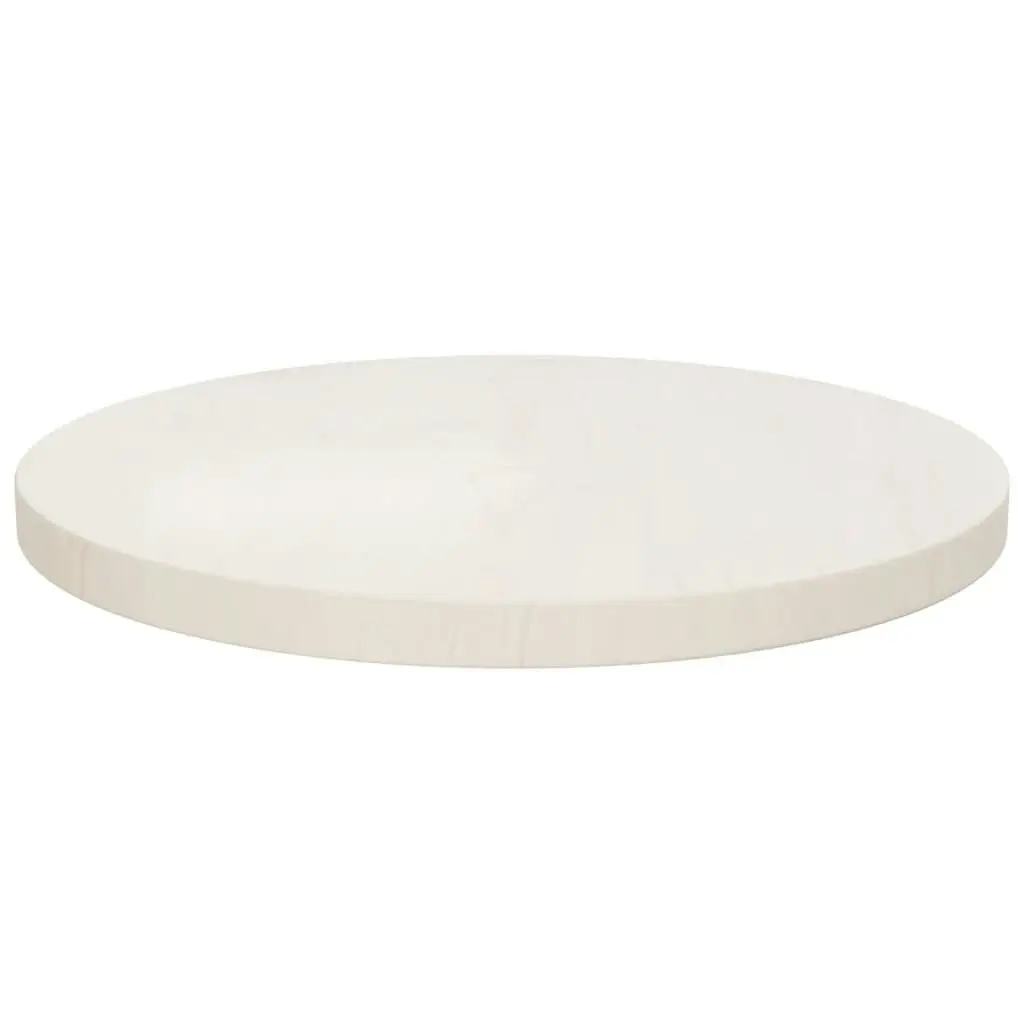 Table Top White Ø40x2.5 cm Solid Wood Pine 813652