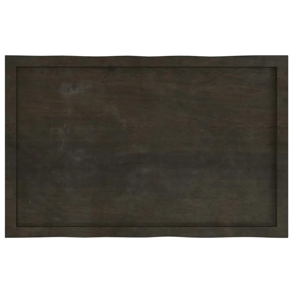 Table Top Dark Brown 100x60x(2-4) cm Treated Solid Wood Live Edge 364020