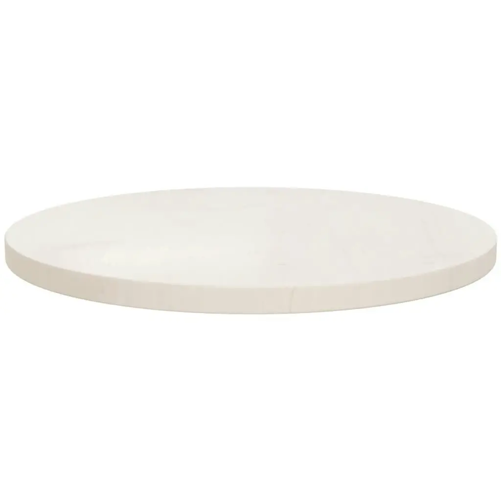 Table Top White Ã˜50x2.5 cm Solid Wood Pine 813653