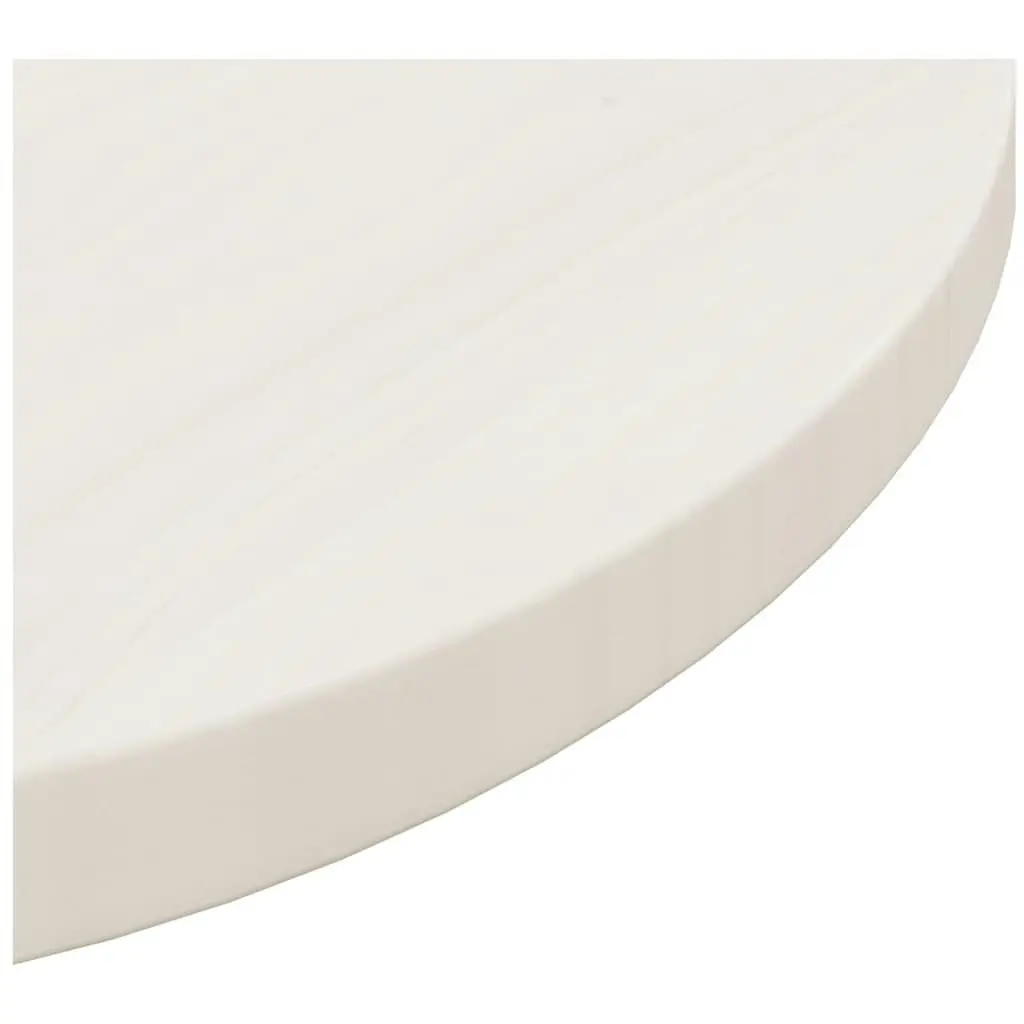 Table Top White Ã˜50x2.5 cm Solid Wood Pine 813653