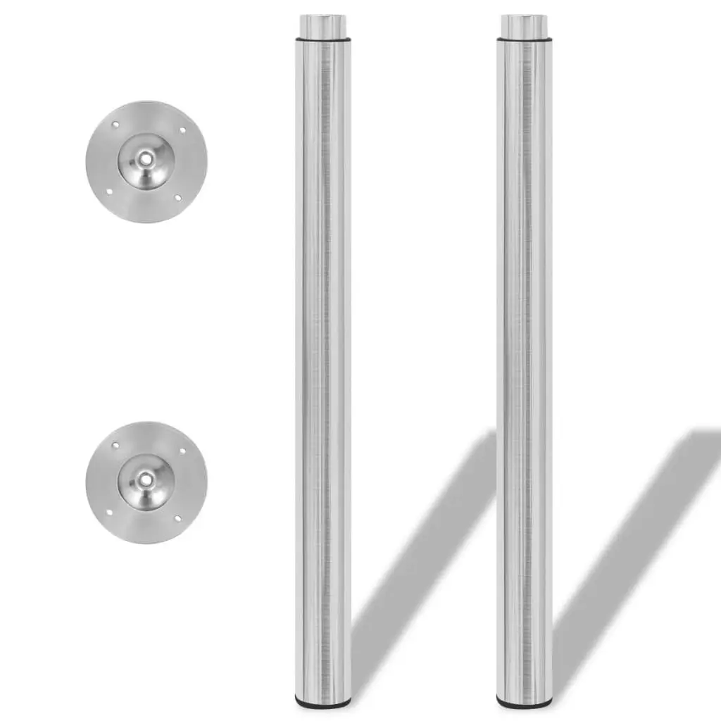 Telescopic Table Legs 4 pcs Brushed Nickel 710 mm-1100 mm 3051487