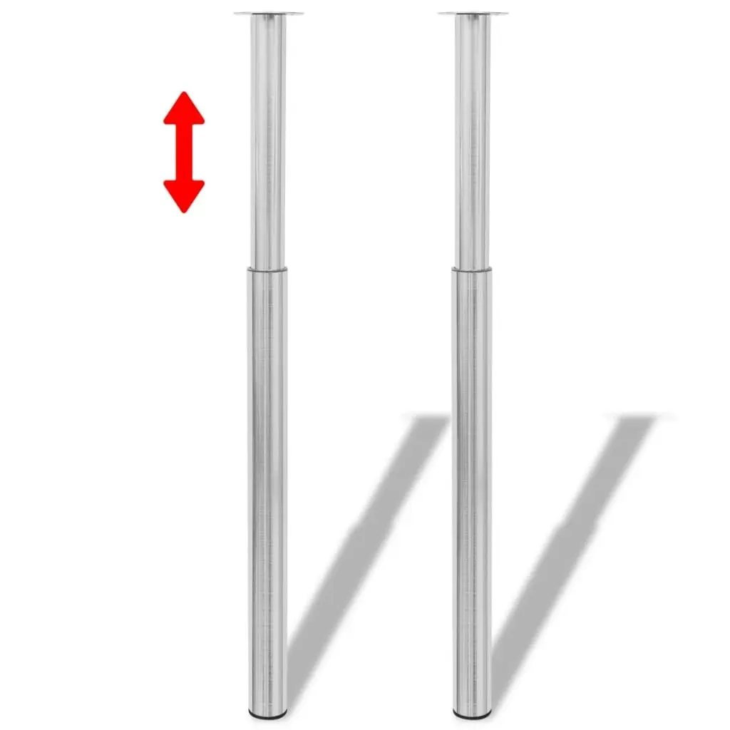 Telescopic Table Legs 4 pcs Brushed Nickel 710 mm-1100 mm 3051487