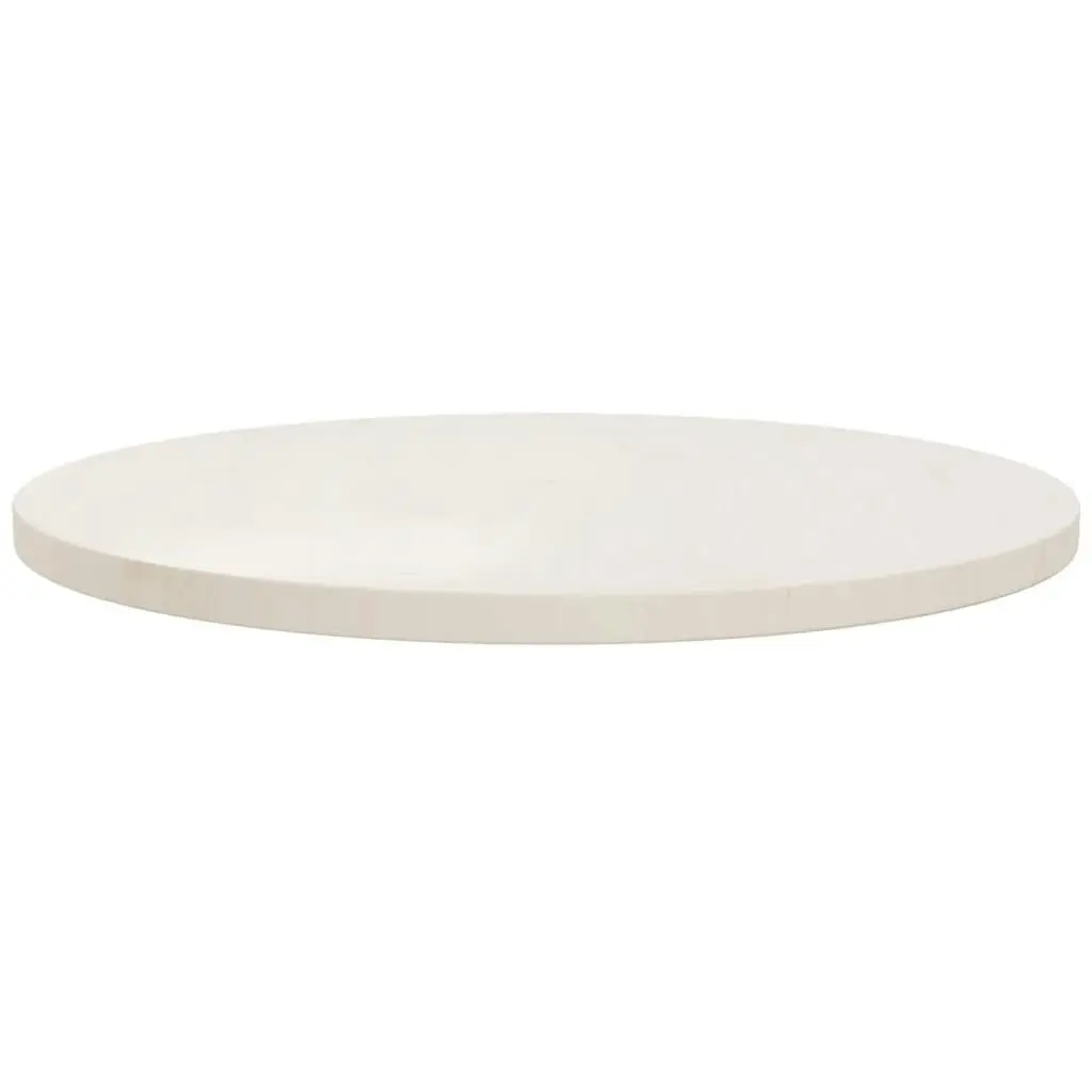 Table Top White Ø60x2.5 cm Solid Wood Pine 813654