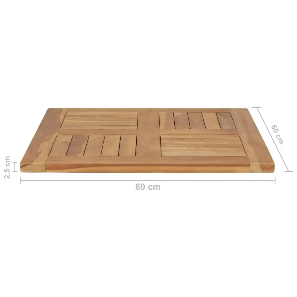 Table Top Solid Teak Wood 60x60x2.5 cm 48988