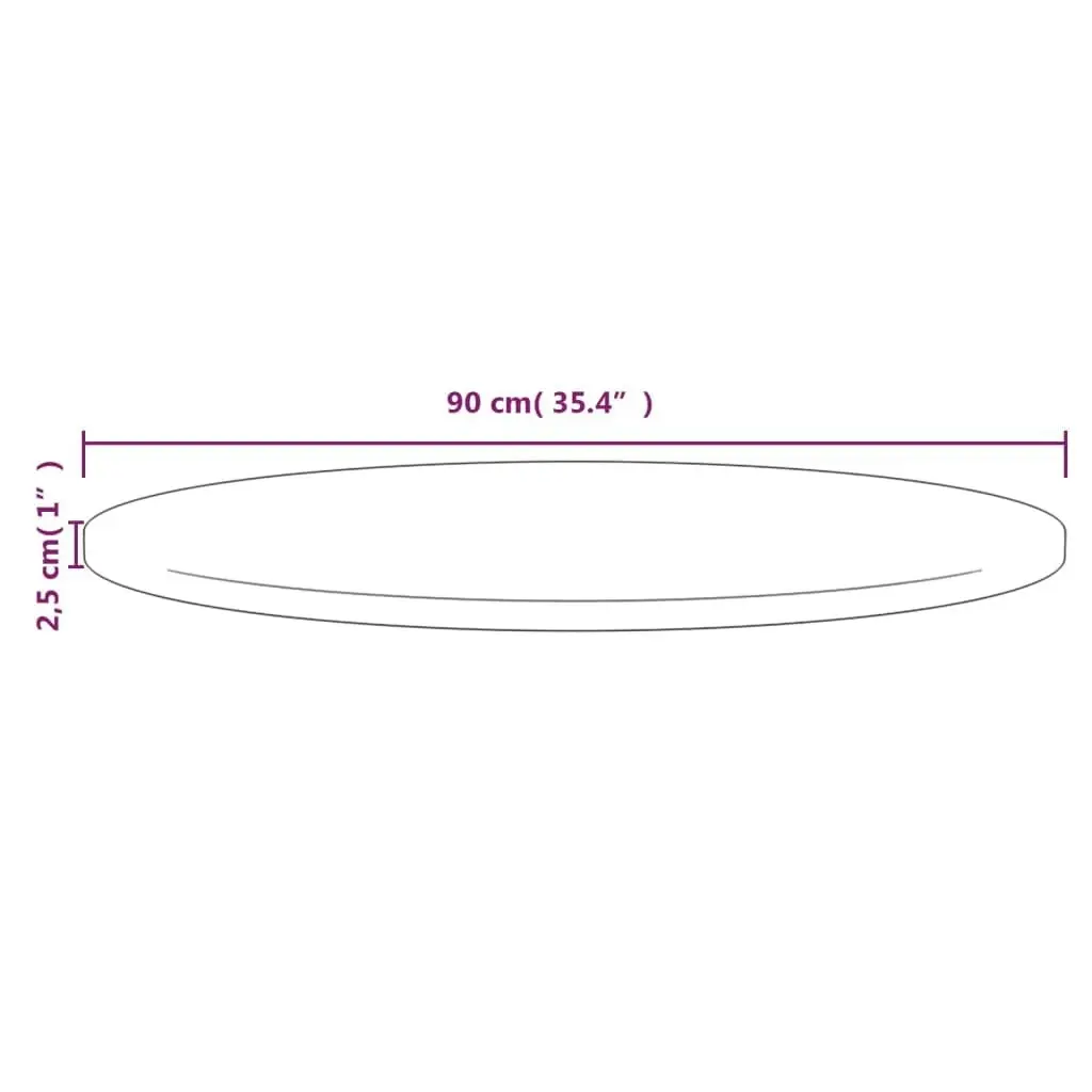 Table Top Ø90x2.5 cm Solid Wood Pine 813650