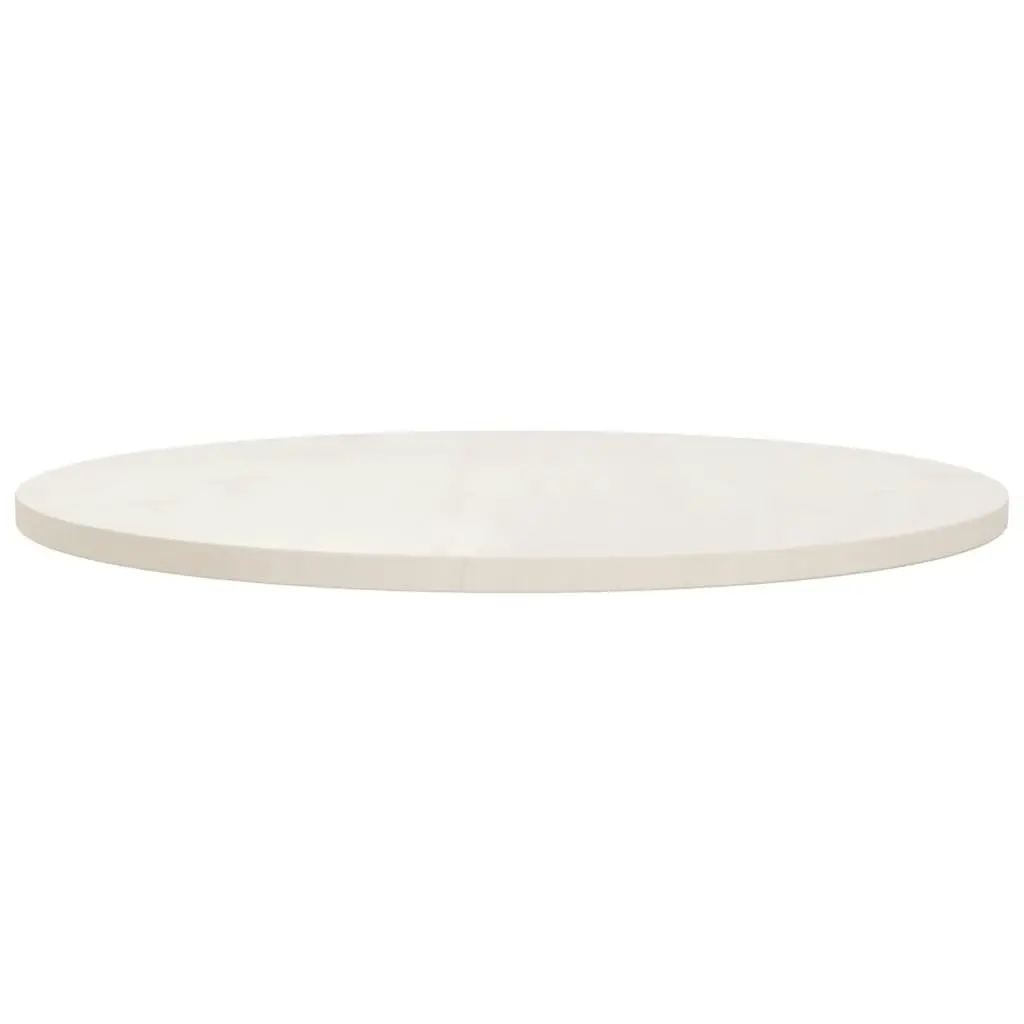 Table Top White Ø80x2.5 cm Solid Wood Pine 813656