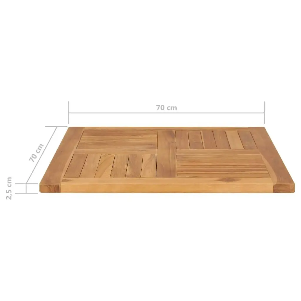 Table Top Solid Teak Wood 70x70x2.5 cm 48989