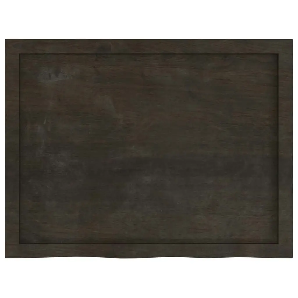 Table Top Dark Brown 80x60x4 cm Treated Solid Wood Oak 3156423