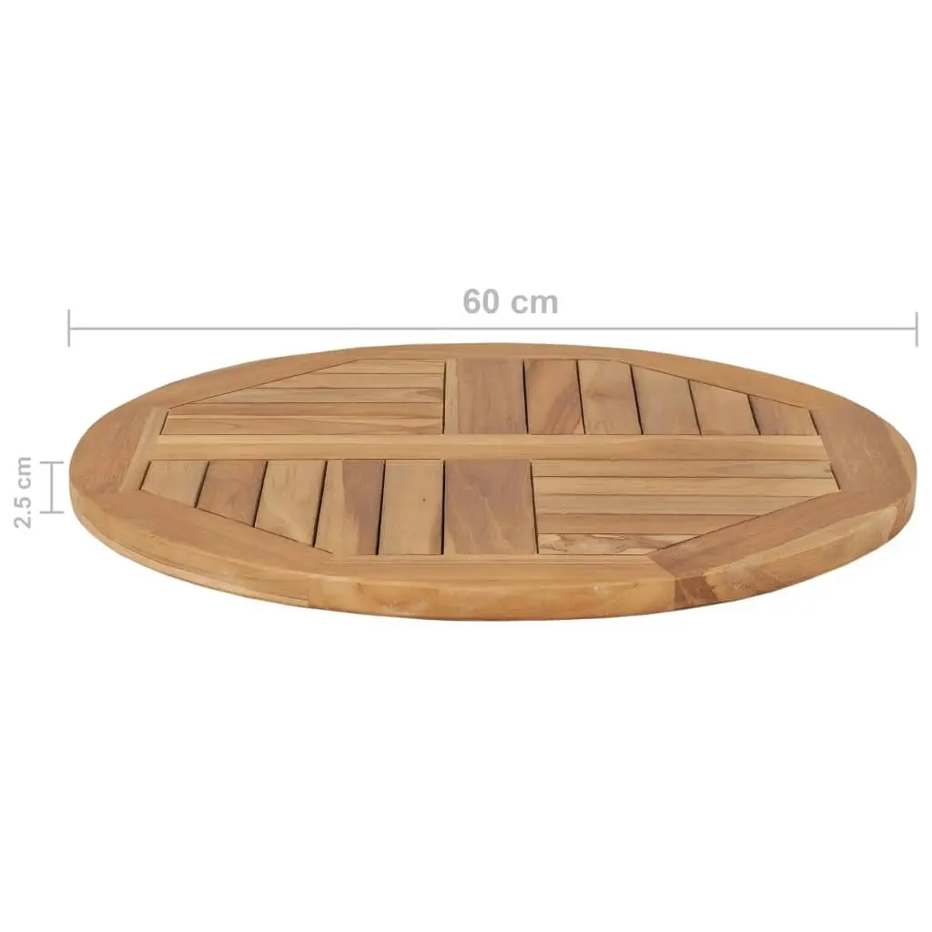 Table Top Solid Teak Wood Round 2.5 cm 60 cm 48984