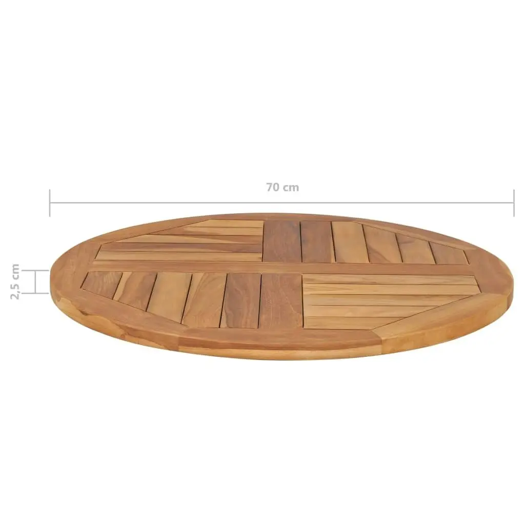 Table Top Solid Teak Wood Round 2.5 cm 70 cm 48985