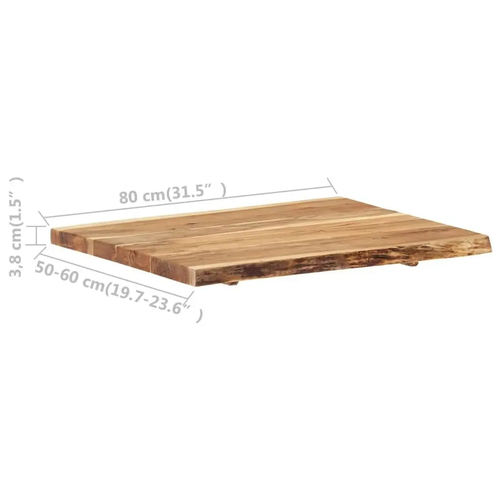 Table Top Solid Acacia Wood 80x(50-60)x3.8 cm 286330