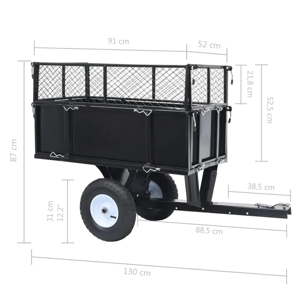 Tipping Trailer for Lawn Mower 150 kg Load 92449