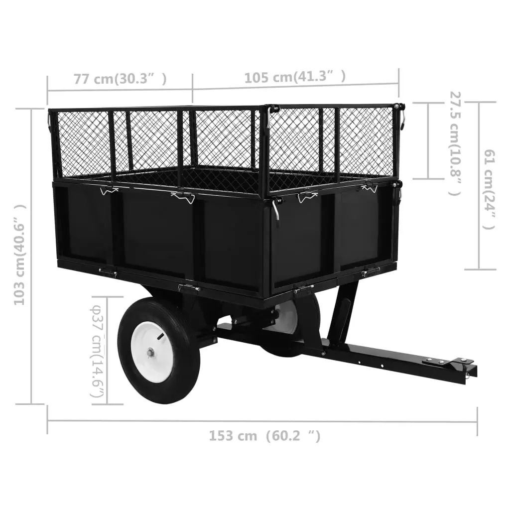 Tipping Trailer for Lawn Mower 300 kg Load 145813