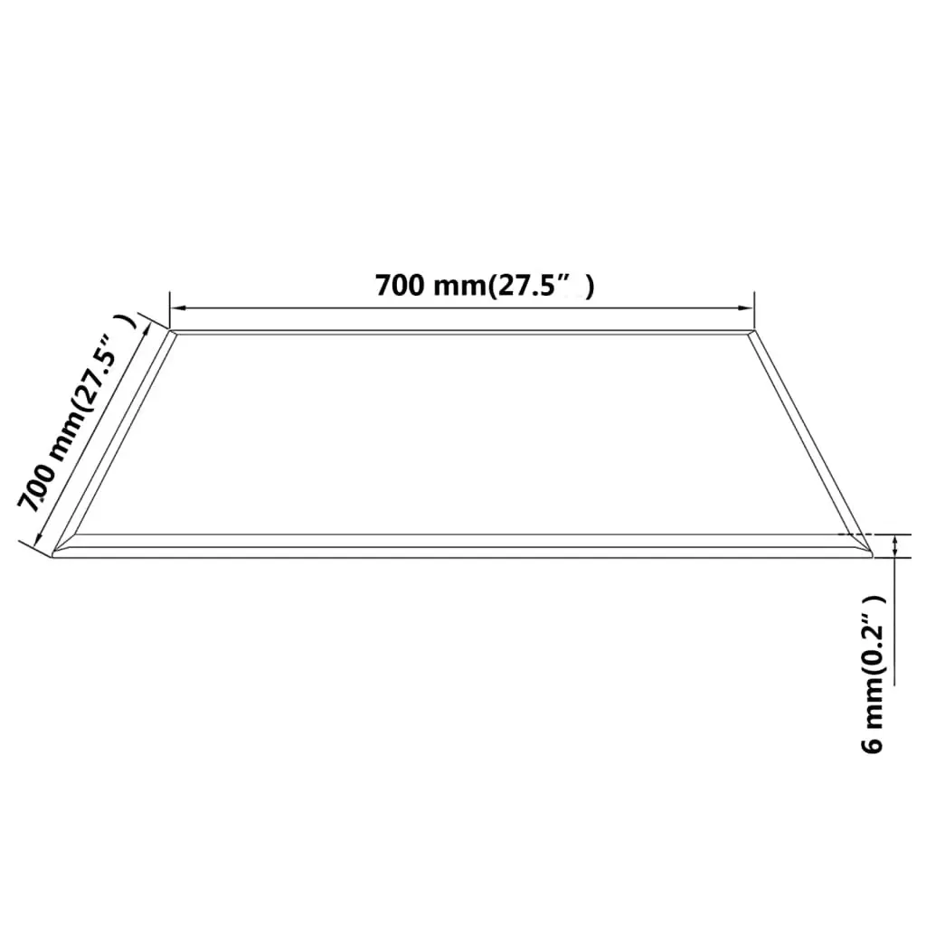 Table Top Tempered Glass Square 700x700 mm 243631