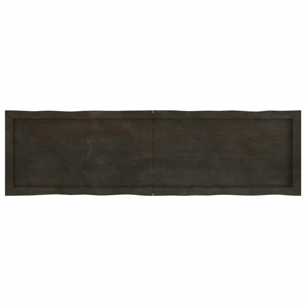 Table Top Dark Brown 140x40x(2-4) cm Treated Solid Wood Live Edge 364028