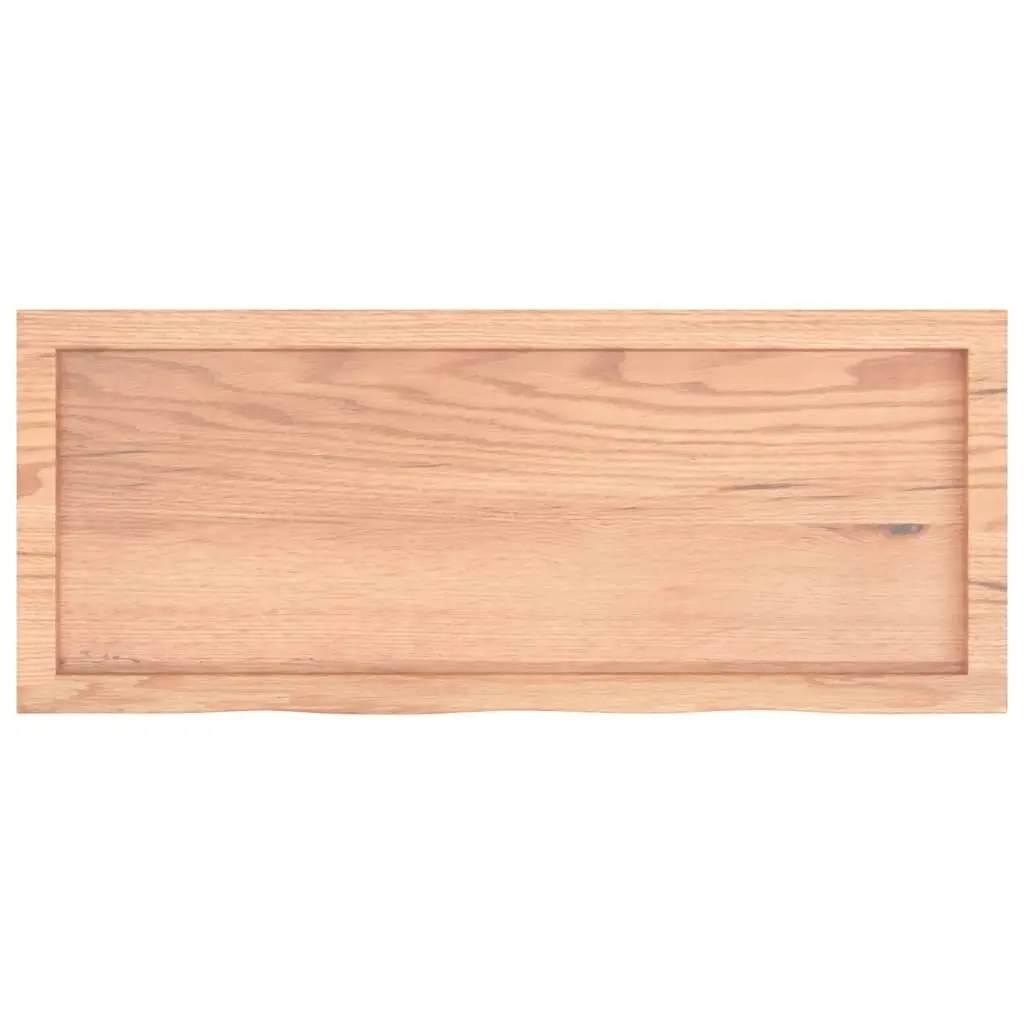 Table Top Light Brown 100x40x6 cm Treated Solid Wood Oak 3156364