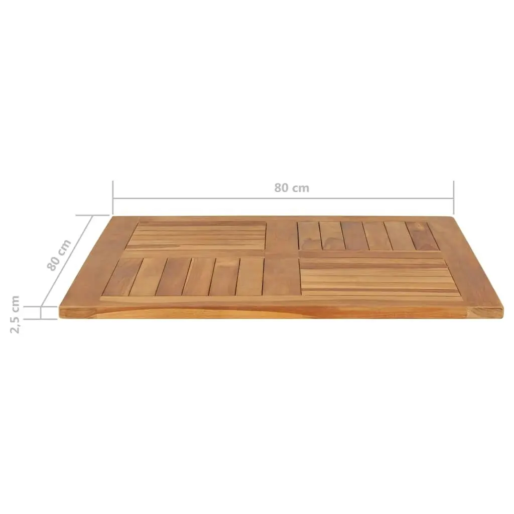 Table Top Solid Teak Wood Square 80x80x2.5 cm 48990