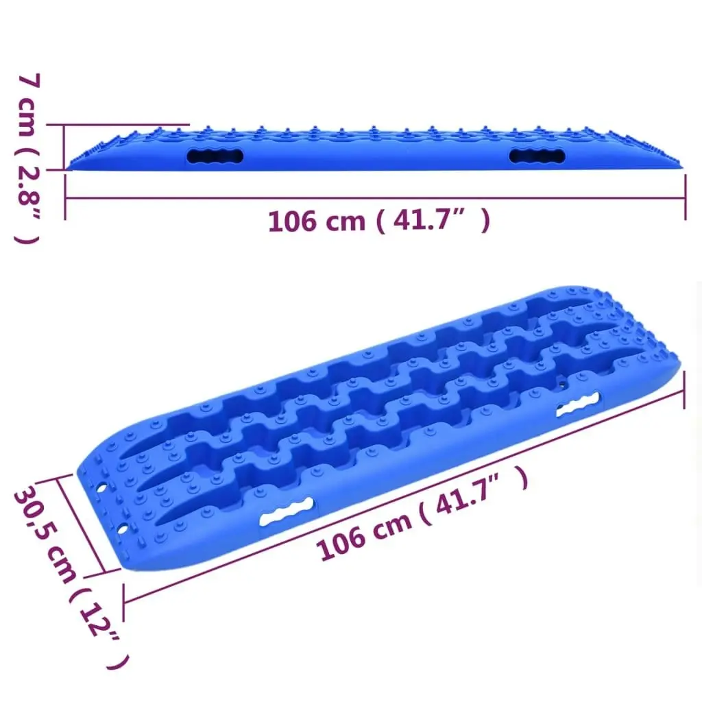 Traction Boards 2 pcs Blue 106x30.5x7 cm Nylon 210776