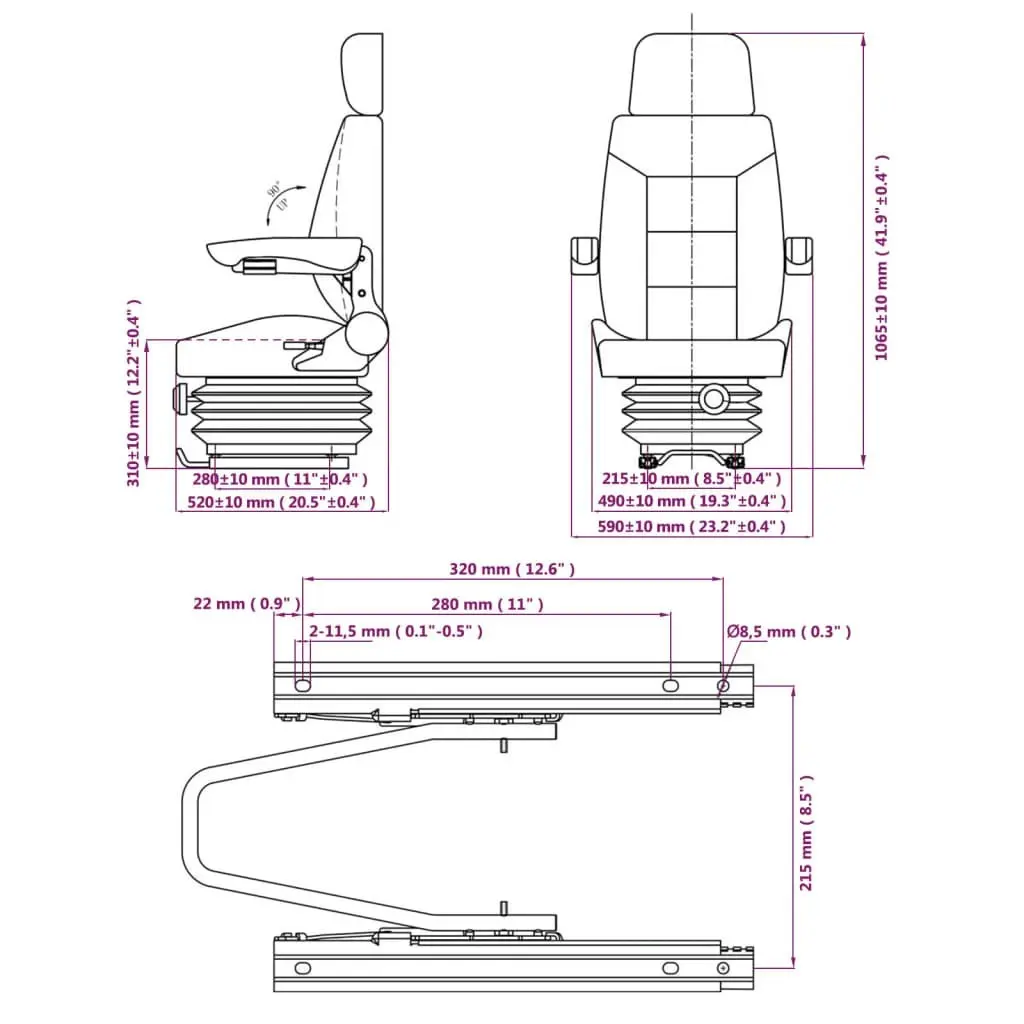 Tractor Seat with Suspension 210158