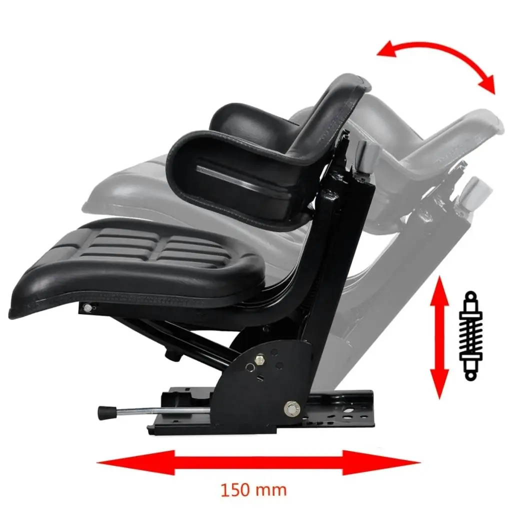 Tractor Seat with Suspension Black 210157