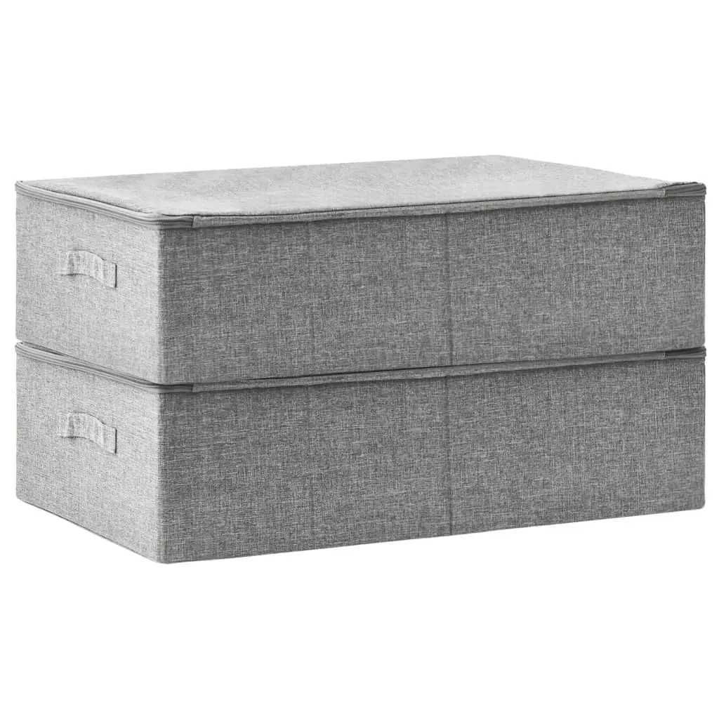 Storage Boxes 2 pcs Fabric 70x40x18 cm Grey 332906