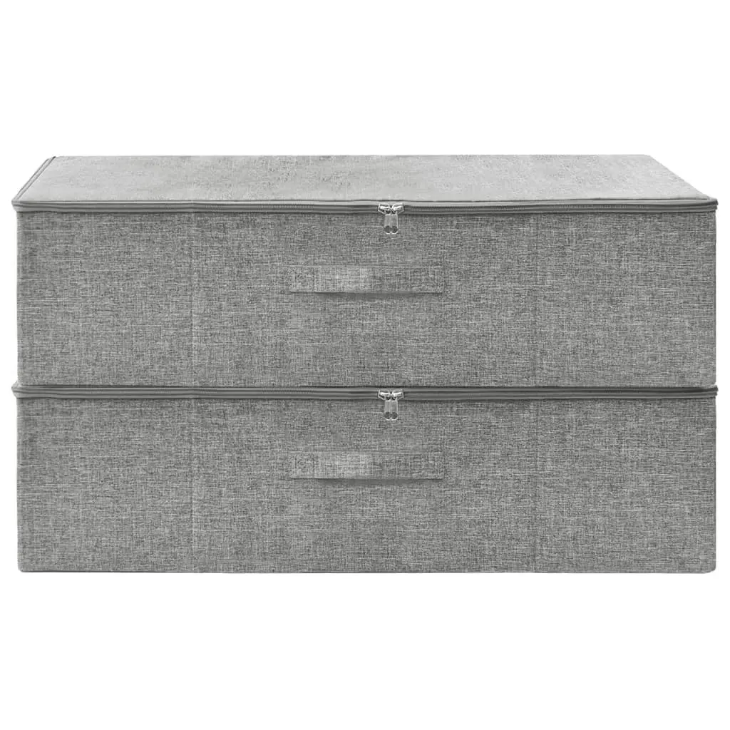 Storage Boxes 2 pcs Fabric 70x40x18 cm Grey 332906