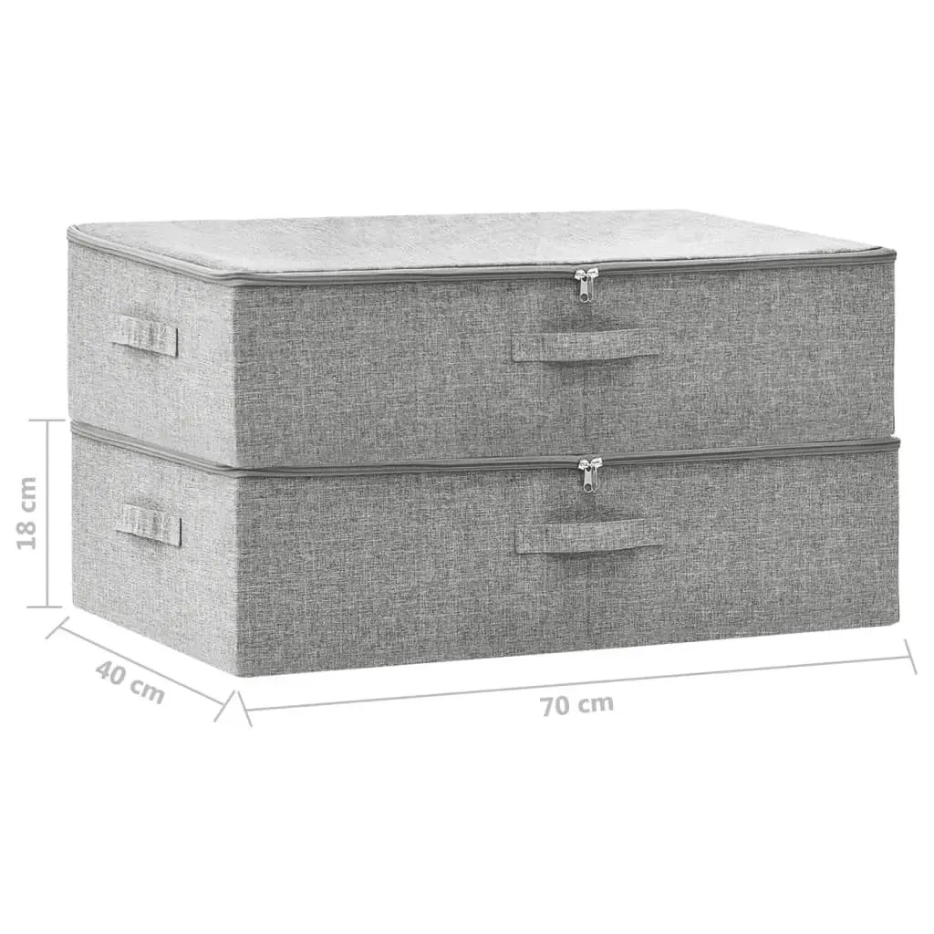 Storage Boxes 2 pcs Fabric 70x40x18 cm Grey 332906