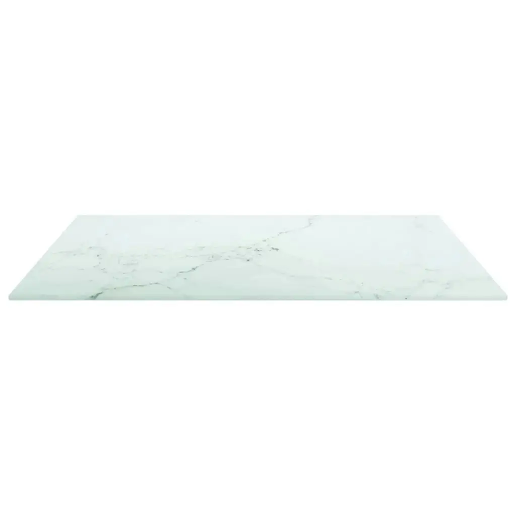 Table Top White 60x60 cm 6 mm Tempered Glass with Marble Design 322255