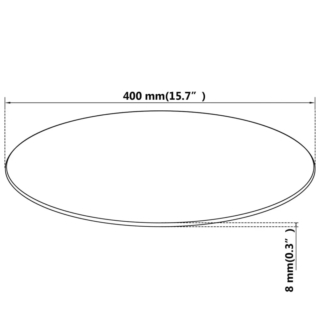 Table Top Tempered Glass Round 400 mm 244613