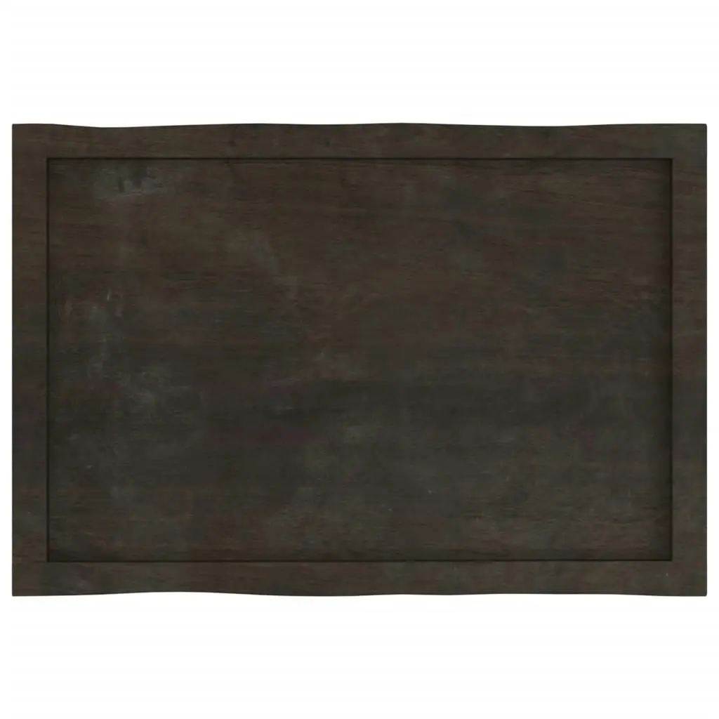 Table Top Dark Brown 80x50x(2-4) cm Treated Solid Wood Live Edge 364008