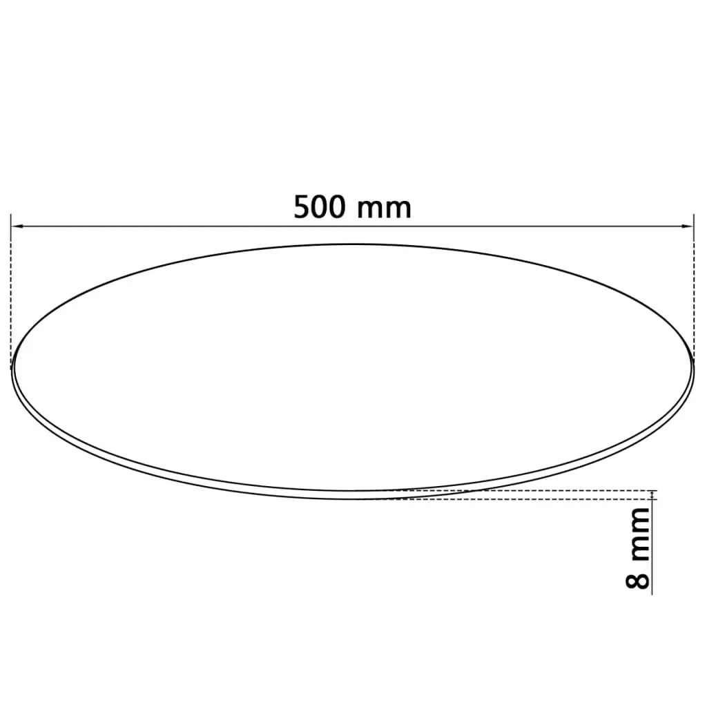 Table Top Tempered Glass Round 500 mm 244614