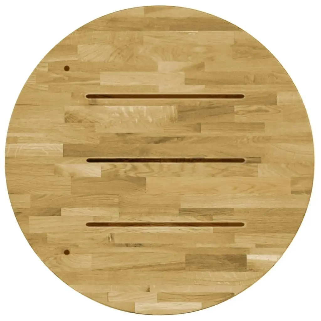 Table Top Solid Oak Wood Round 23 mm 600 mm 245983