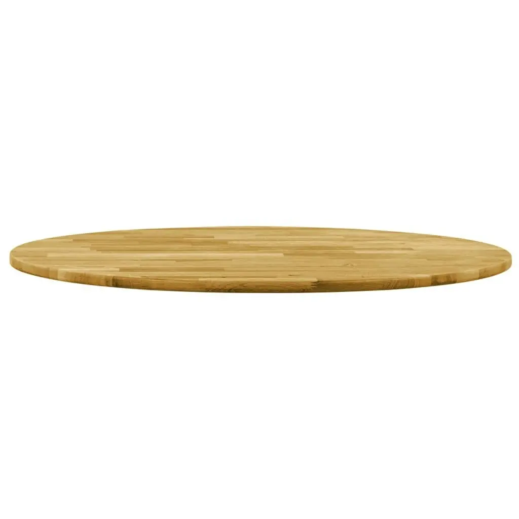 Table Top Solid Oak Wood Round 23 mm 600 mm 245983