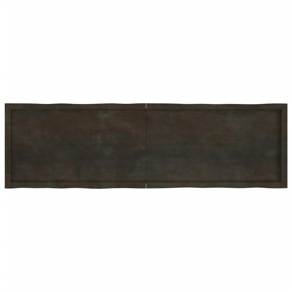 Table Top Dark Brown 180x50x(2-4) cm Treated Solid Wood Live Edge 364042