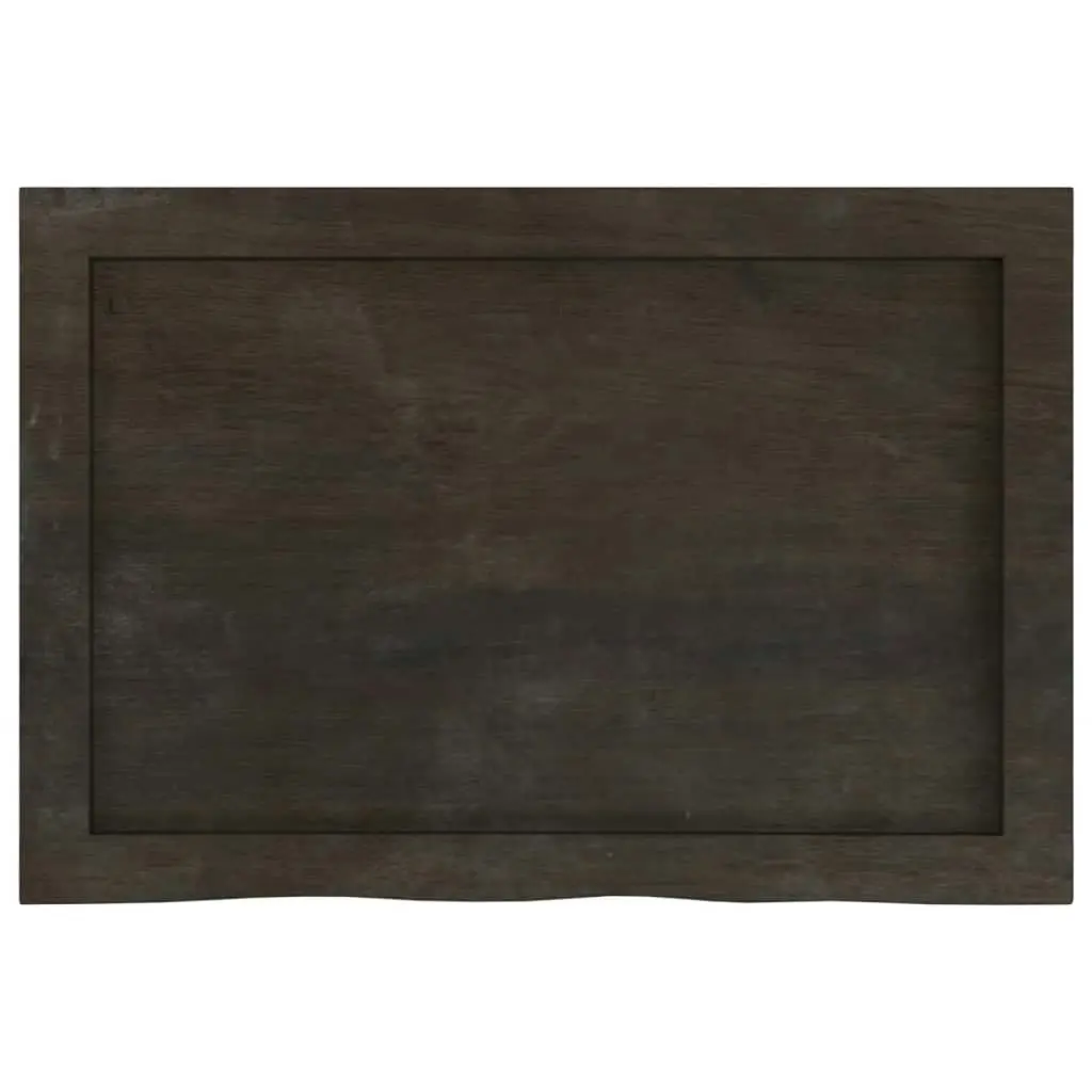 Table Top Dark Brown 60x40x4 cm Treated Solid Wood Oak 3156408