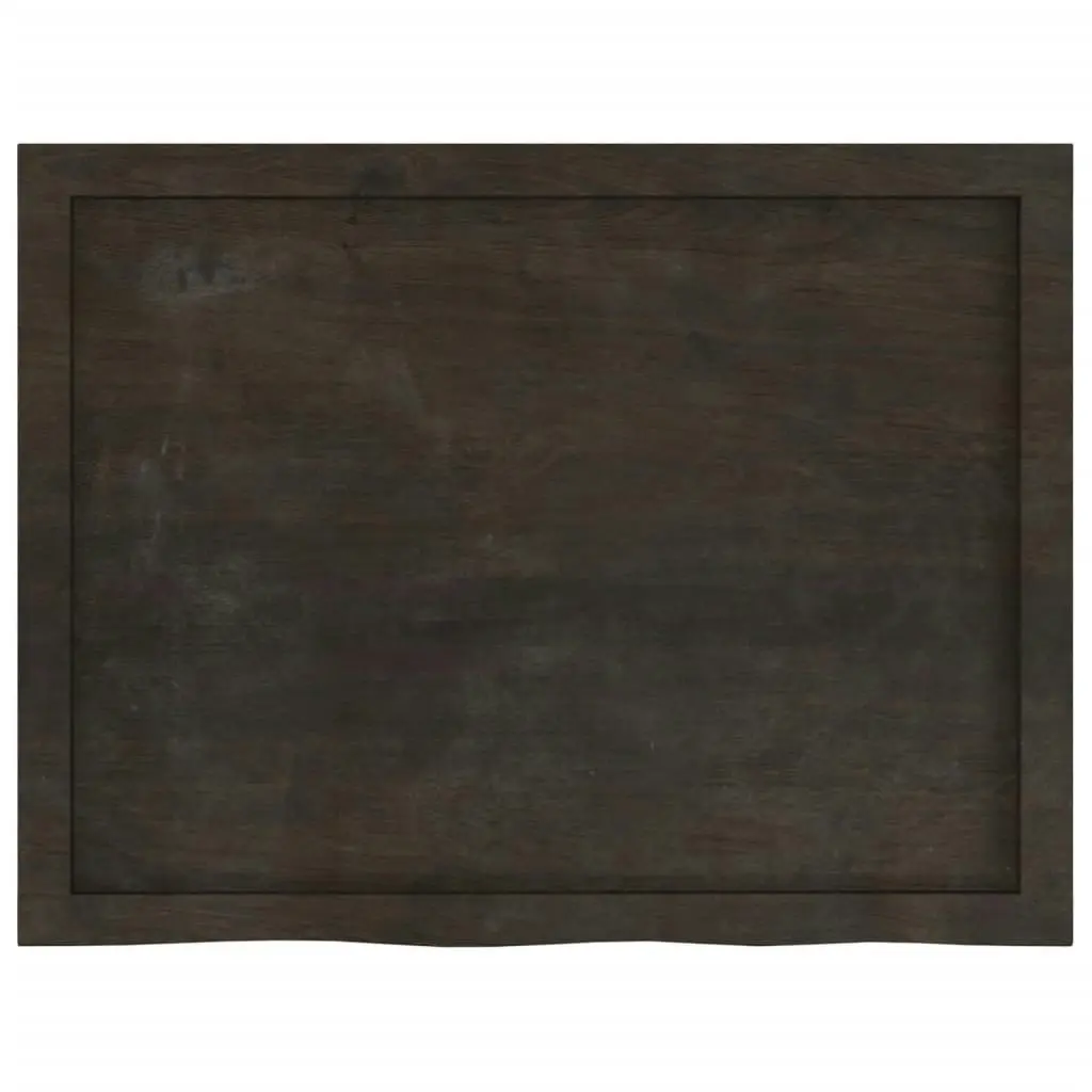 Table Top Dark Brown 80x60x6 cm Treated Solid Wood Oak 3156424