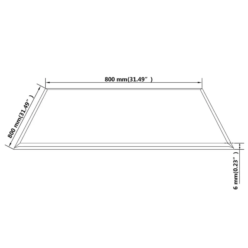 Table Top Tempered Glass Square 800x800 mm 243632