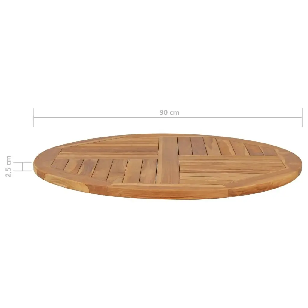 Table Top Solid Teak Wood Round 2.5 cm 90 cm 48987