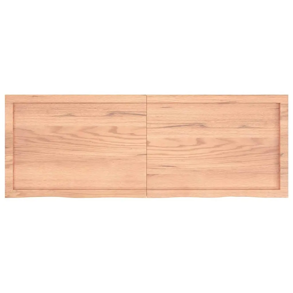 Table Top Light Brown 140x50x4 cm Treated Solid Wood Oak 3156379