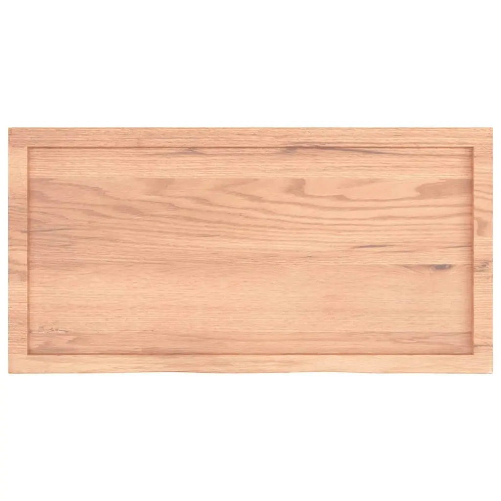 Table Top Light Brown 100x50x6 cm Treated Solid Wood Oak 3156367