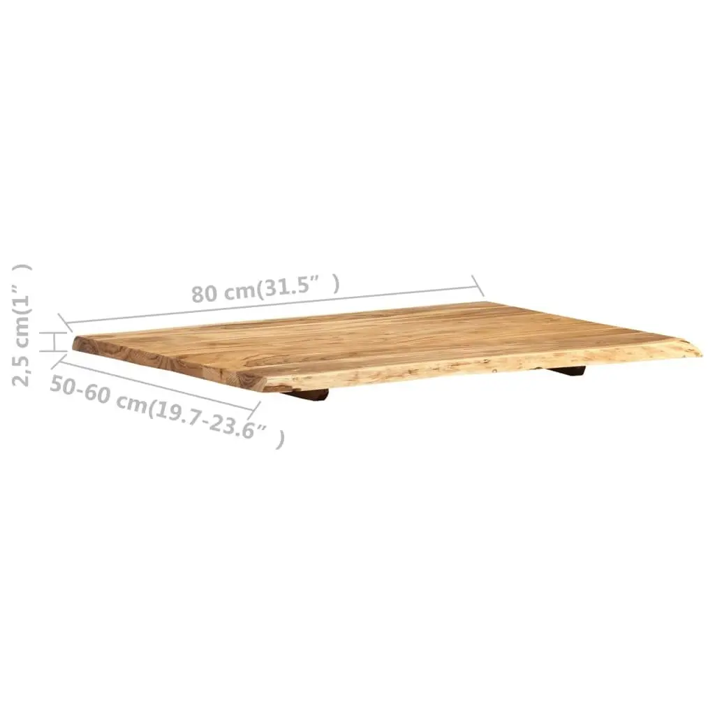 Table Top Solid Acacia Wood 80x(50-60)x2.5 cm 286329