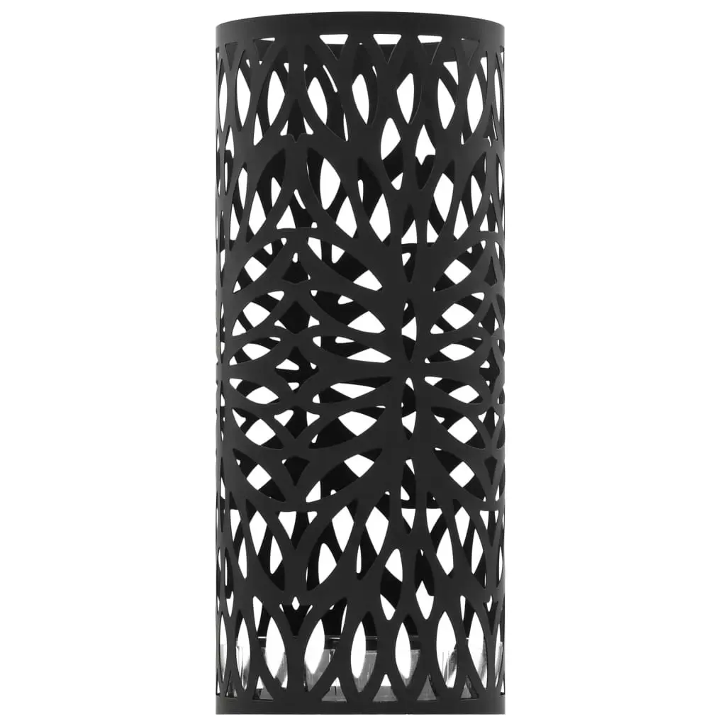 Umbrella Stand Leaves Steel Black 246802