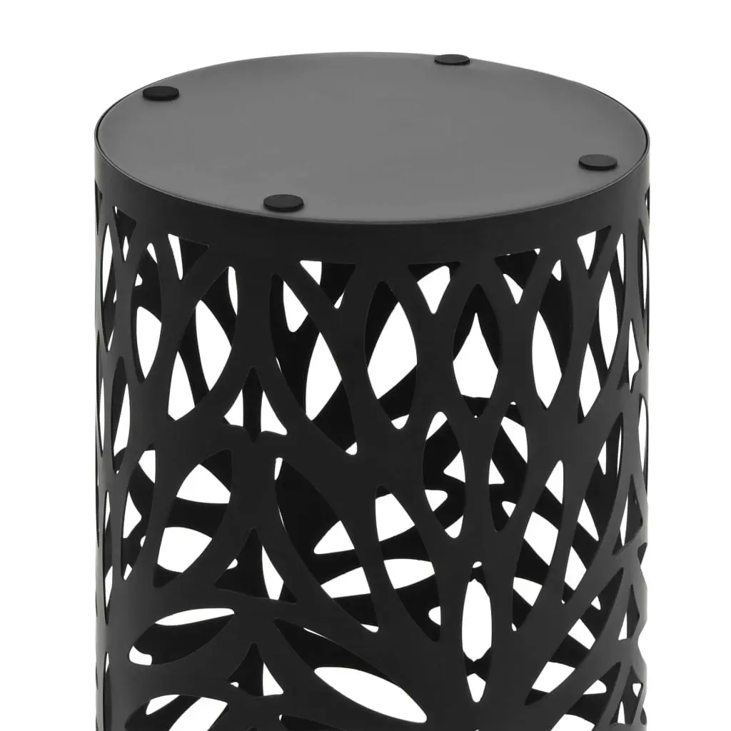 Umbrella Stand Leaves Steel Black 246802