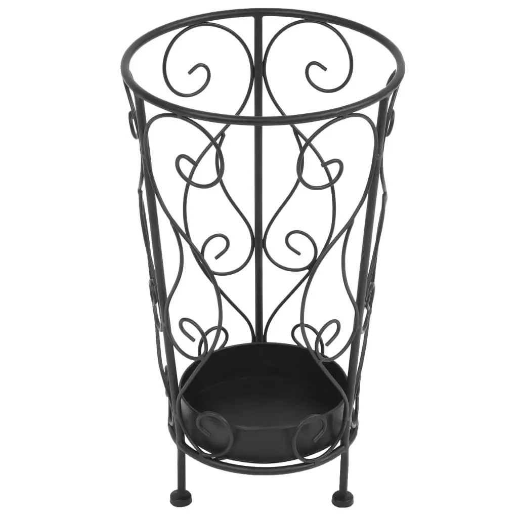 Umbrella Stand Vintage Style Metal 26x46 cm Black 245932