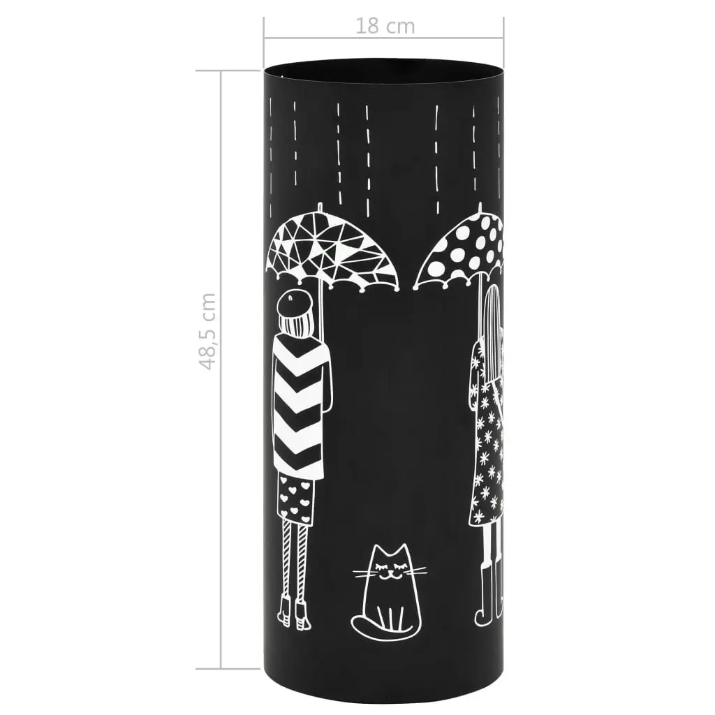 Umbrella Stand Women Steel Black 246800