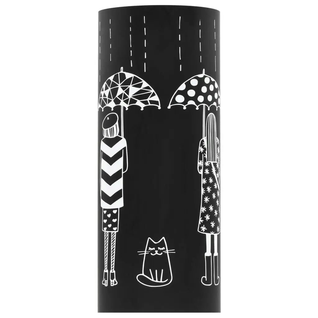 Umbrella Stand Women Steel Black 246800