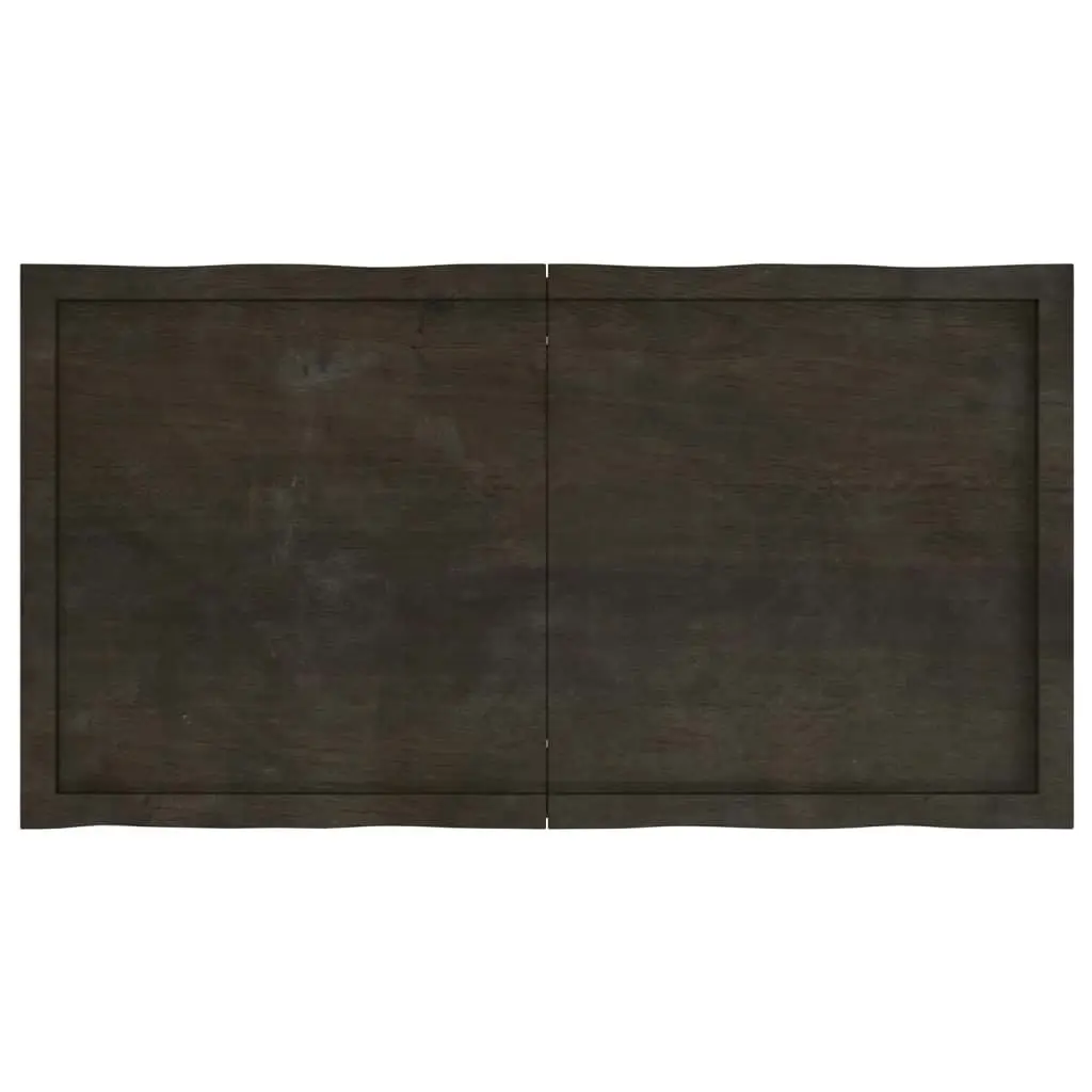 Table Top Dark Brown 120x60x(2-4) cm Treated Solid Wood Live Edge 364026