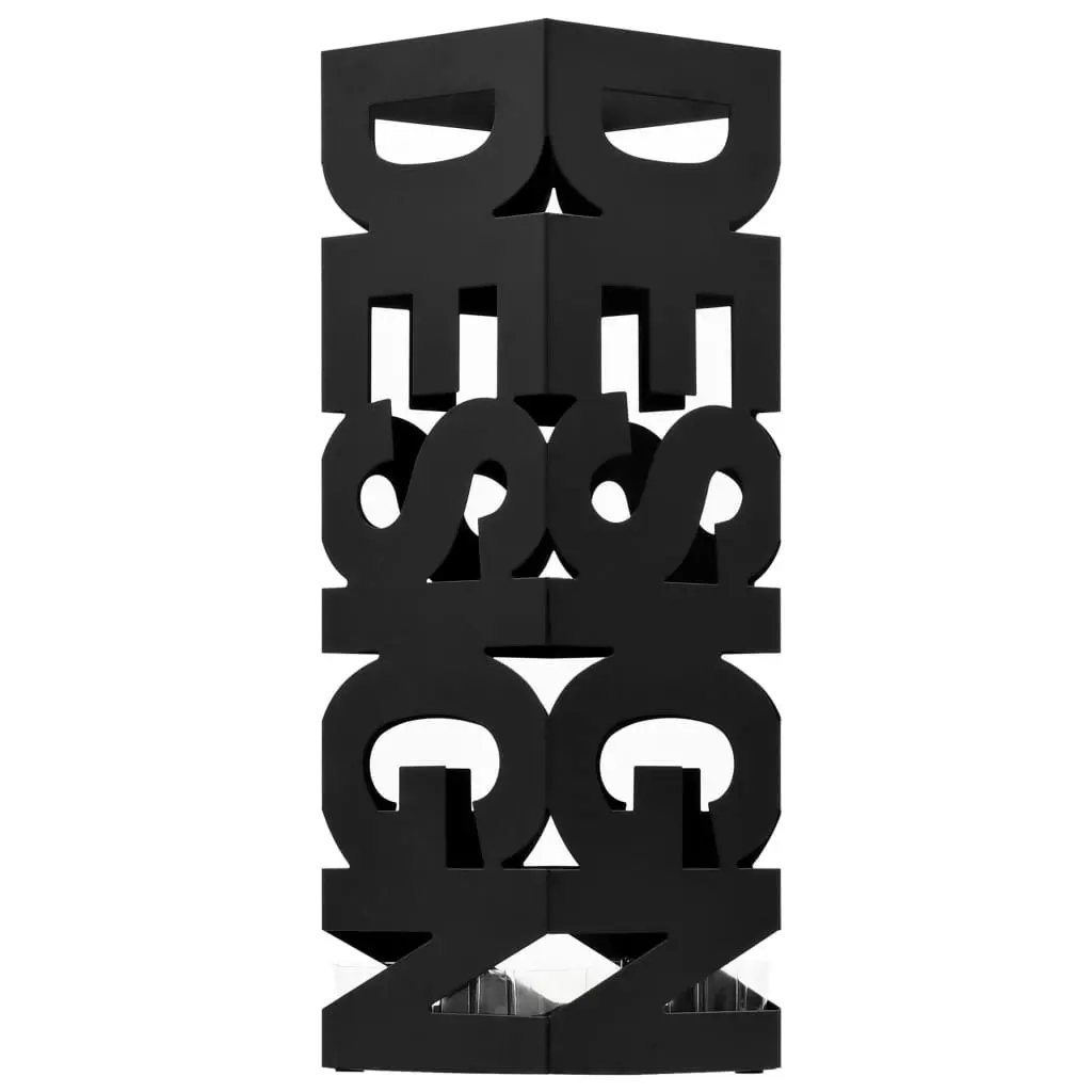 Umbrella Stand Design Steel Black 246793