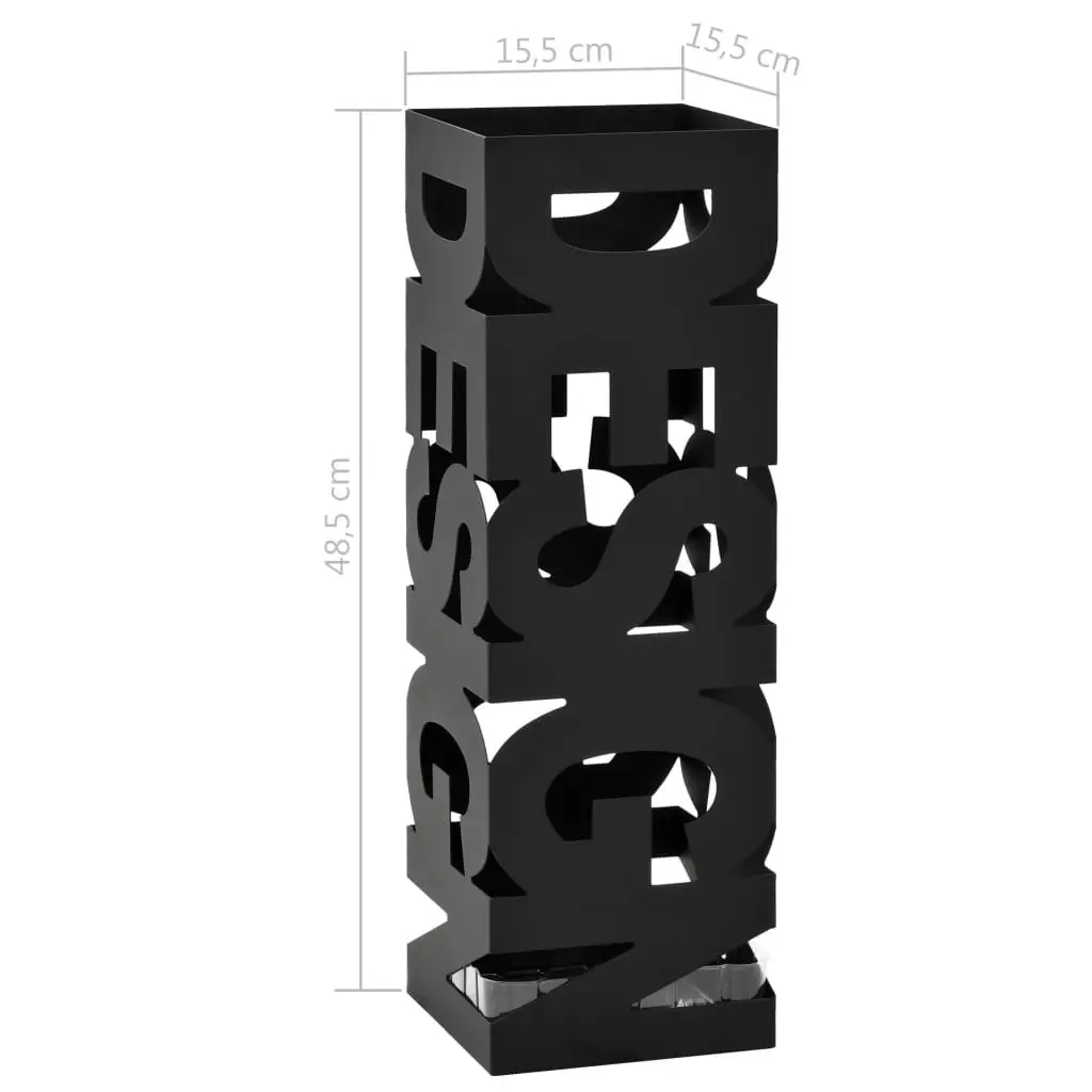 Umbrella Stand Design Steel Black 246793