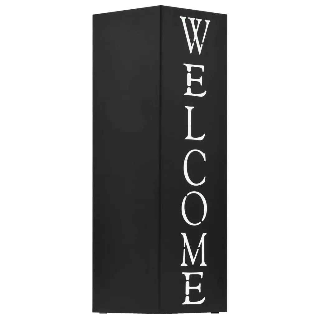 Umbrella Stand Welcome Steel Black 246796